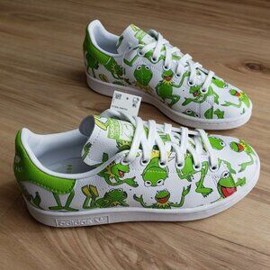 adidas Originals Stan Smith X Kermit White Shoes Muppet Sneakers Kids 4, FZ2707